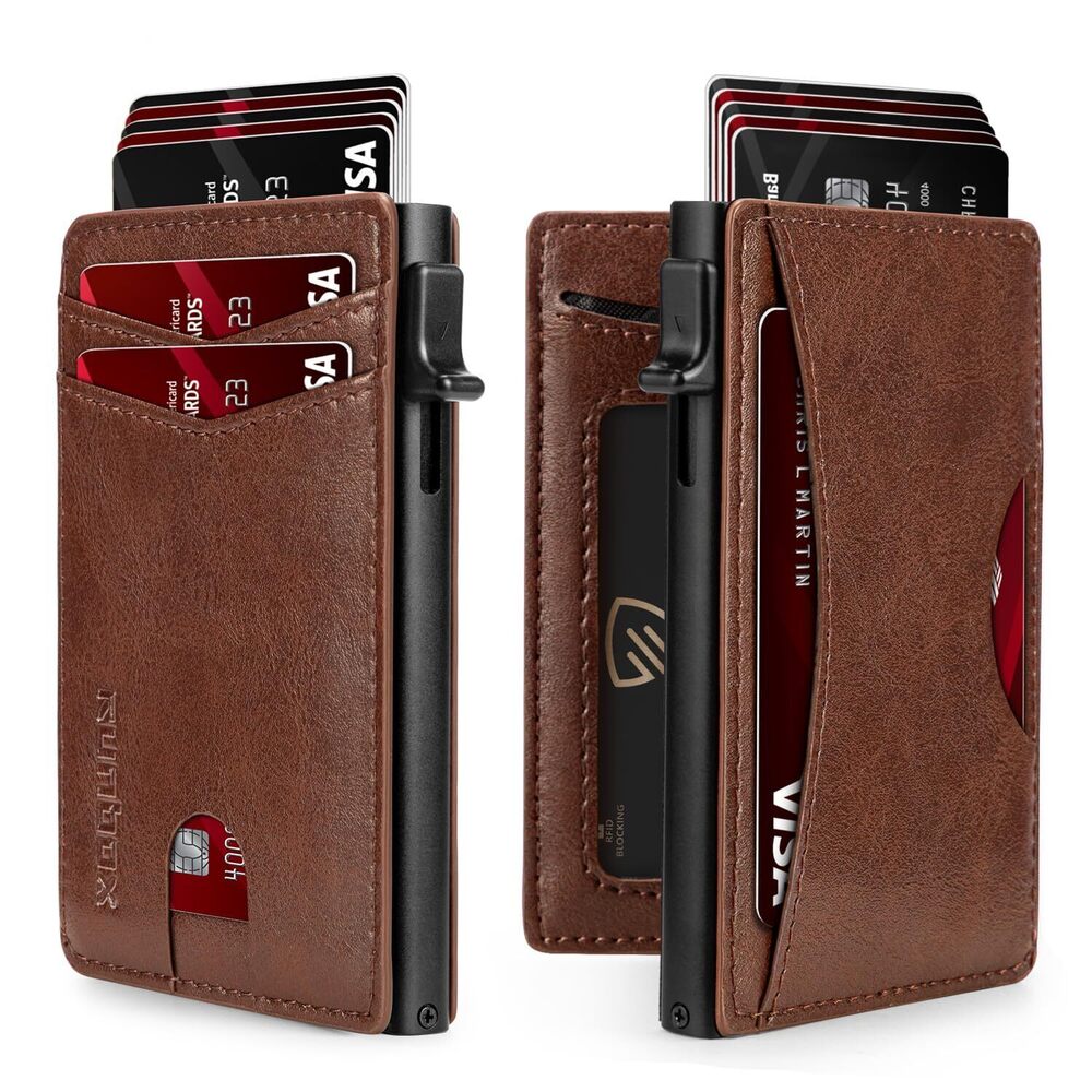 8991 Slim Card Wallet with ID Window – Minimalist RFID Wallet, Pop-Up